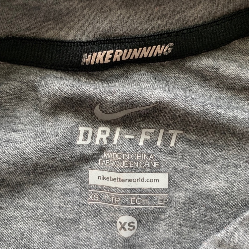 Nike Dri Fit Run Tank Top Grey Bright Green XS - Picture 2 of 13